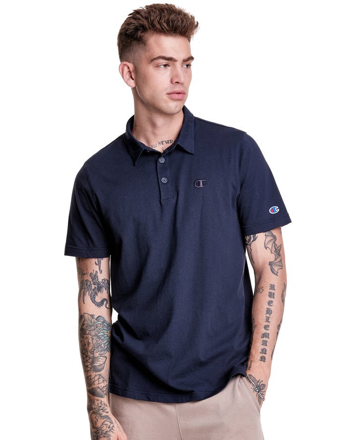 Camiseta Champion Hombre - Jersey Polo ( Azul Marino ) 0346185-MK